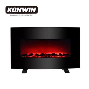 <span class=keywords><strong>Cheminée</strong></span> en verre incurvé murale ou autoportante KONWIN 38 pouces WF-38C - Product Image 1