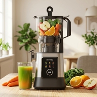 Extracteur de jus multifonctionnel personnalisé de 6,1 pouces pour fruits et légumes, presse à jus lente à large ouverture avec cordon de pression