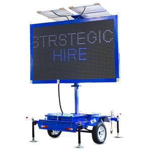 Solar Powered Mobile LED Traffic Sign Trailer With IP65 Protection For Outdoor Use - Product Image 5