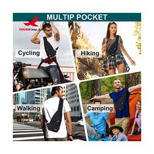 กระเป๋าสะพายข้างผู้ชายหนัง PU กระเป๋าเป้สะพายหลังพร้อมพอร์ตชาร์จ USB และช่องเสียบหูฟังกระเป๋าคาดหน้าอก - Product Image 2