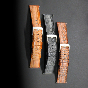 クイックリリースレザークロコダイルグレインウォッチストラップバンド16mm18mm 20mm 22mmユニバーサルスポーツスマートウォッチループアクセサリー用 - Product Image 3