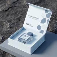 Scatola Regalo di Lusso Personalizzata Blu per Fragranze e Profumi con Scatola Magnetica e Confezione in Carta Profumata
