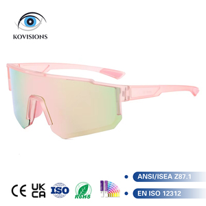 Gafas <span class=keywords><strong>de</strong></span> Sol Extra Grandes Color Rosa Escarchado para Hombre y <span class=keywords><strong>Mujer</strong></span>, Lentes Iridiscentes con Espejo, Protección UV400, Gafas <span class=keywords><strong>de</strong></span> Sol Deportivas Envolventes, Lentes para Conducir Diariamente - Product Image 2