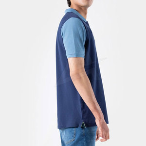 Comfortable Men's Polo T-Shirt Quick Dry Cotton Polyester Casual Solid Print Design Breathable Knitted Fabric - Product Image 3