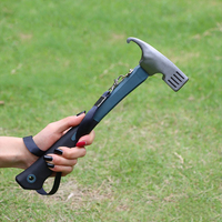 Leichter Mehrzweck-Campingzelt-Hammer mit Nagelzieher für Outdoor-Wandern, Planenverankerungswerkzeug, OEM DIY