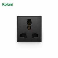 Prise murale modulaire universelle Kolani noire 13A 250V, module de prise multi-standard en PC résistant à la chaleur