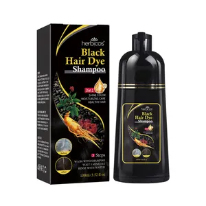 महिलाओं के लिए हर्बिकोस तत्काल काले बाल डाई शैम्पू बालों के लिए बालों का रंग शैम्पू-100% ग्रे कवरेज