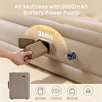 Matelas pneumatique en PVC avec pompe intégrée amovible, dessus floqué convertible, soutien robuste toute la nuit, sans perte d'air, lit gonflable compact