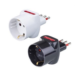 Adattatore Triplo Schuko/Bipolare 16A ROSI 2P+T-10/16A 2P+T Prese Nere Spine e Prese - Product Image 2