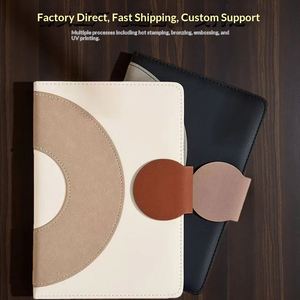 Cuaderno de Negocios de Cuero PU A5 de Alta Gama, Diseño de Bloques de Color, Tapa Dura, Cierre Magnético, Logotipo Personalizado, Oficina - Product Image 3