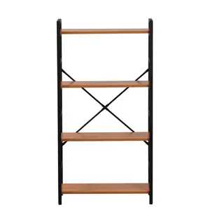 High Quality Home Furniture Shelf Wooden Living Room 4-tier Bookshelf Storage Rack