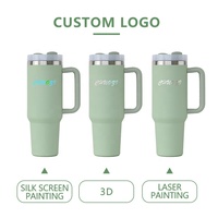 Grande tasse à café isolée à double paroi personnalisée 40 oz Tumbler Adventure cup Mug de voyage en acier inoxydable avec poignée