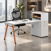 Poste de travail individuel avec unité de rangement latérale, table modulaire facile à assembler pour projet commercial