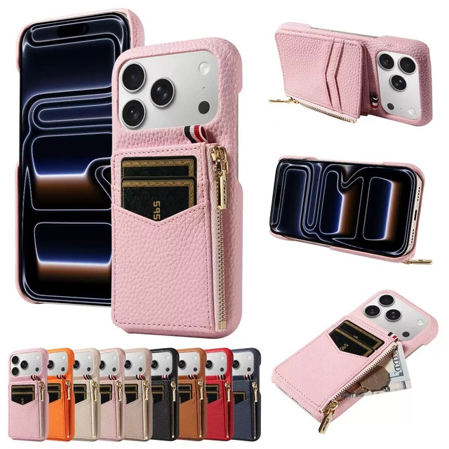 Luxury Magnetic Card Holders PU Leather Phone Case for iPhone 17 16 15  Pro Max Shockproof Phone Case with Zipper Wallet