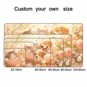 Tapis de souris pour ordinateur avec motif d'animaux mignons personnalisés, tapis de jeu imperméable avec base en caoutchouc antidérapante, tapis de clavier - Product Image 2