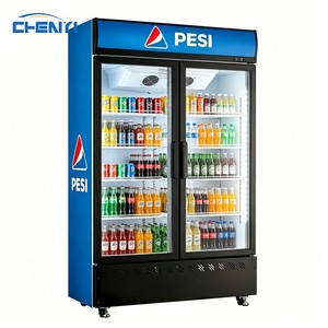 Réfrigérateur Vitrine Vertical OEM à Double Porte Vitrée, <span class=keywords><strong>Sans</strong></span> <span class=keywords><strong>Givre</strong></span>, 4 Étagères Réglables, Faible Niveau Sonore - Product Image 4