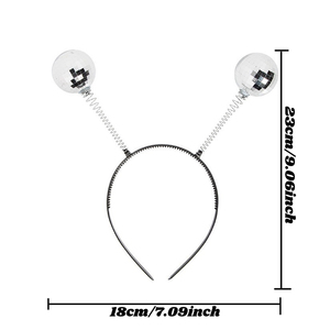 Pafu Accessoire de déguisement d'Halloween, Serre-tête Alien, Serre-tête de fête, Serre-tête antenne martienne, Serre-tête Bopper années <span class=keywords><strong>70</strong></span>, Serre-tête boule disco argentée - Product Image 3