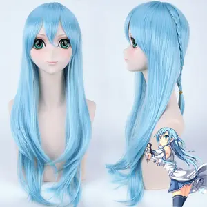 Ainizi оптовая продажа светло-голубой синтетический меч искусство онлайн Yuuki Asuna косплей парик для молодых девушек