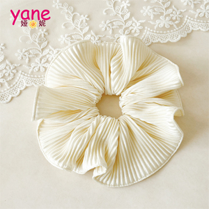 Scrunchie Rambut Satin Lipit Manis Gaya Korea, Ikat Rambut Besar untuk Anak Perempuan, Aksesoris Rambut 2026 - Product Image 6