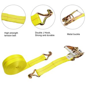 1,5-Zoll-Ratschengurt 2000kg Ladungssicherung mit Doppel-J-Haken Langlebiger Stahl-PE-Polyester-Gurt - Product Image 5