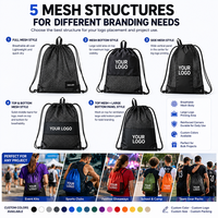 Sac à dos personnalisé en polyester 420D avec cordon de serrage, empiècements en maille et œillets renforcés pour événements sportifs aux États-Unis – Sac promotionnel à cordon