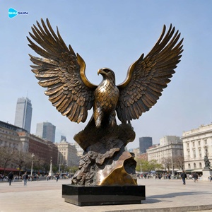 Бронзовая металлическая скульптура орла для уличного декора, изысканная металлическая статуя орла в натуральную величину, бронзовый сокол - Product Image 4