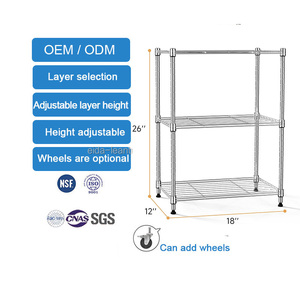 Dây kim loại kệ giá NSF phê duyệt <span class=keywords><strong>5</strong></span> Tier kim loại kệ Chrome dây kệ giá với bánh xe lưu trữ Kệ - Product Image 2
