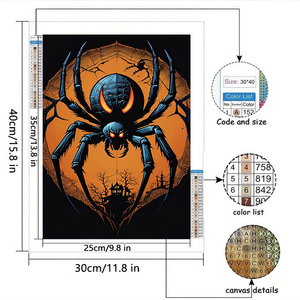 <span class=keywords><strong>Pintura</strong></span> de Diamantes de <span class=keywords><strong>Araña</strong></span> de Terror Pintada a Mano al por Mayor, Material de Resina, Decoración para Fiesta de <span class=keywords><strong>Halloween</strong></span>, 30-40cm, Dibujos Animados 5D DIY - Product Image 3