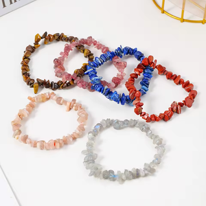Bracelet extensible en perles de pierres précieuses naturelles faites à la main, coloré, en cristal naturel, pierres de guérison, cadeau Reiki, vente en gros - Product Image 4