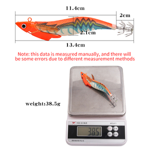 Nuova Esca da Pesca Gambero di Legno 13.4cm/38.5g Affondante Luminosa Totanara Jig Artificiale Dura - Product Image 3