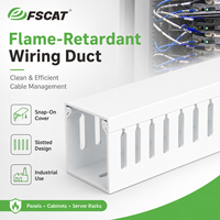 FSCAT 25x25mm 2M Goulotte de câblage en PVC ignifuge, résistante à la chaleur, sans halogène, à fente ouverte, installation facile, pour machine CNC