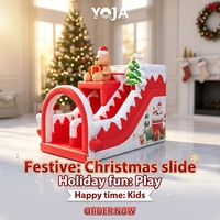 Structure gonflable combinée de qualité commerciale, personnalisée, neuve, pour enfants, pour fêtes de Noël en extérieur, avec toboggan gonflable en PVC