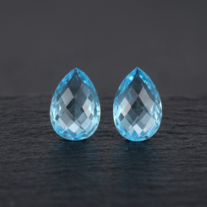 Topacio Azul Cielo Natural, Gemas Sueltas Facetadas en Forma de Pera, Certificadas por Terceros, Venta al Por Mayor, Gopika Exports, Fabricación de Joyería - Product Image 1