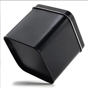 Square tin box black tin can for tea and Turkish delight metal container for jelly drops
