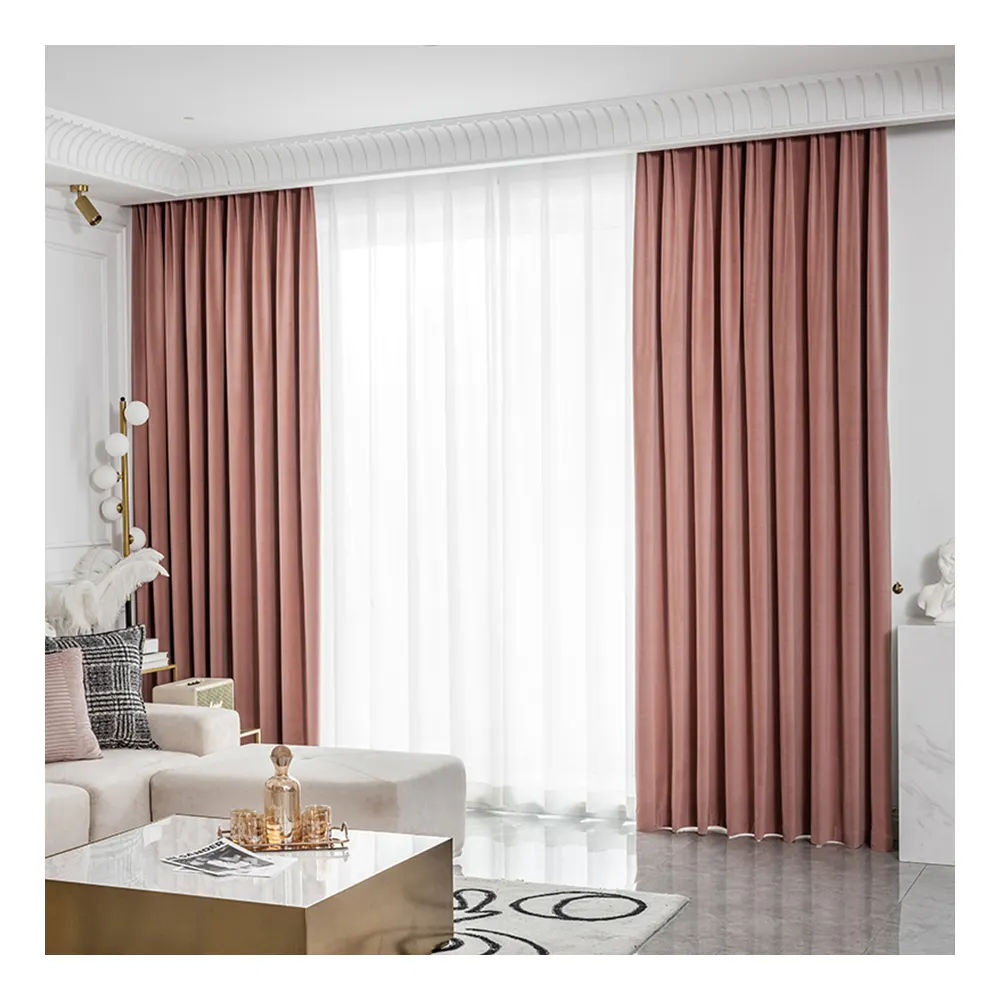 Innermor Elegantie Stijl Roze Interieur Thermische Geïsoleerde Rideaux Occultant Verduisterende Gordijnen Zachte Fluwelen Gordijn Voor Slaapkamer