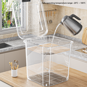 Contenitore Rettangolare Grande in Plastica per Alimenti con Coperchio, Anti-umidità, per Cereali, Uso Domestico, Dispenser da <span class=keywords><strong>Cucina</strong></span> 5-25 kg - Product Image 3