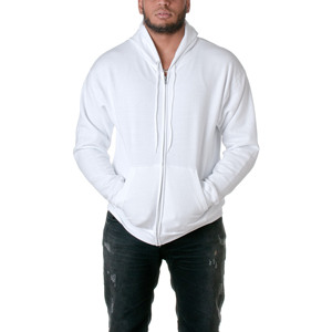 Personalizado de alta calidad de peso pesado de gran tamaño Streetwear Basics algodón mezclado hombres Sudadera con capucha Unisex liso cremallera completa sudadera estampado - Product Image 4