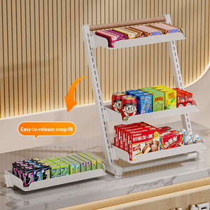 Expositor de mostrador multinivel para supermercados, estante escalonado para aperitivos, soporte de exhibición ajustable, estantería de almacenamiento para tiendas de conveniencia - Product Image 1
