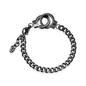 Heißer verkauf custom modische schwarz gun und rose gold überzogen handschellen paar armband - Product Image 3