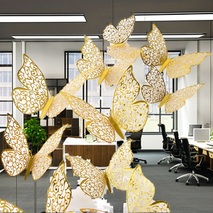 Oferta Especial: Adhesivos de Pared Modernos con Diseño de Mariposa 3D, Texturizados, Metálicos y Huecos, para Decoración del Hogar, Bodas, Cumpleaños, Ecológicos y Fáciles de Colgar - Product Image 2