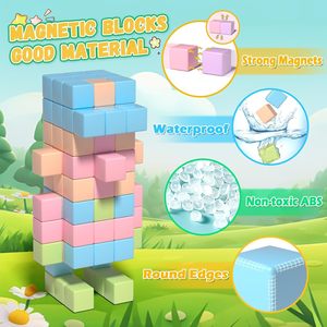 Macaron màu sắc khối từ tính không thấm nước xây dựng khối cho trẻ mẫu giáo cảm giác tự kỷ đồ chơi cho 4-6 tuổi - Product Image 6
