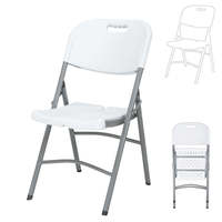 Chaises pliantes en plastique blanc location d'événements HDPE capacité de poids empilable pliable Portable réunion fête chambre entrepôt
