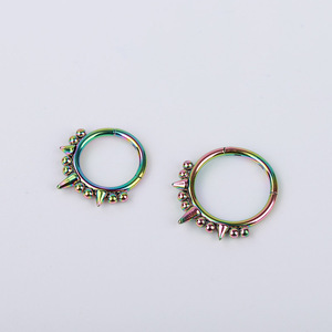 Anillo de Nariz con Puntas de Acero Inoxidable 316L, Aro para Septum, para Cartílago de la Oreja, Joyería para Piercing Corporal |   Múltiples Colores - Product Image 3