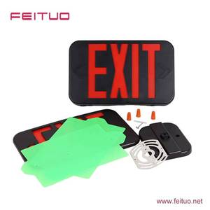 Feituo propose un panneau de signalisation d'urgence à LED rouge et verte commutable, un modèle d'éclairage d'urgence fourni dans le monde entier, EZCXTEU2BCWEM. - Product Image 4