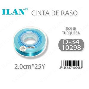 Nastro in Raso Ilan 2.0cm 25Y Turchese per Decorazioni e Regali - Product Image 3