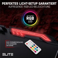 Poste de travail de jeu PC grand bureau de jeu de bureau avec lumière LED RVB ordinateur e-sports Table de jeu Pc noir coin Gamer bureau