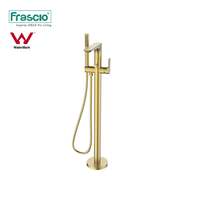 Frascio Hôtel Multifonctionnel Or Laiton Autoportant Bain Douche Mitigeur Ensemble Complet De Douche Robinet Robinet Avec Douchette Pulvérisateur