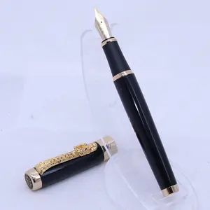 Jinhao 1200 قلم حبر كريستال عين التنين الذهبي تصميم منحوت هدية قلم معدني شعار مخصص