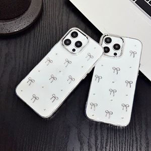 เคสโทรศัพท์กลิตเตอร์ใสทำจากเรซินเคสโทรศัพท์กันกระแทกรูปโบว์เคลือบด้วยไฟฟ้าสำหรับ iPhone 16 PRO MAX - Product Image 6