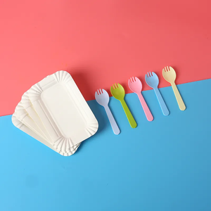 Offre Spéciale <span class=keywords><strong>jetable</strong></span> <span class=keywords><strong>anniversaire</strong></span> 5 assiettes 5 fourchettes ensemble de couteaux à gâteau avec bougie au choix multicolore fête fournitures vaisselle ensemble - Product Image 6